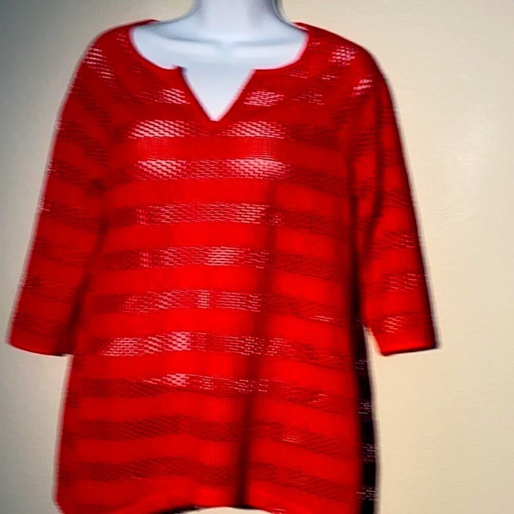 Dana Buchman Coral 3/4 sleeve top swim cover up. See Video